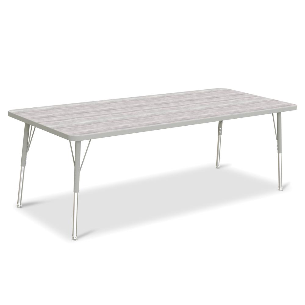 Berries® Rectangle Activity Table - 30" X 72", A-height - Driftwood Gray/Gray/Gray