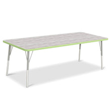 Berries® Rectangle Activity Table - 30" X 72", A-height - Driftwood Gray/Key Lime/Gray