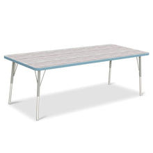 Berries® Rectangle Activity Table - 30" X 72", A-height - Driftwood Gray/Coastal Blue/Gray