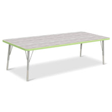 Berries® Rectangle Activity Table - 30" X 72", E-height - Driftwood Gray/Key Lime/Gray
