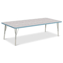 Berries® Rectangle Activity Table - 30" X 72", E-height - Driftwood Gray/Coastal Blue/Gray