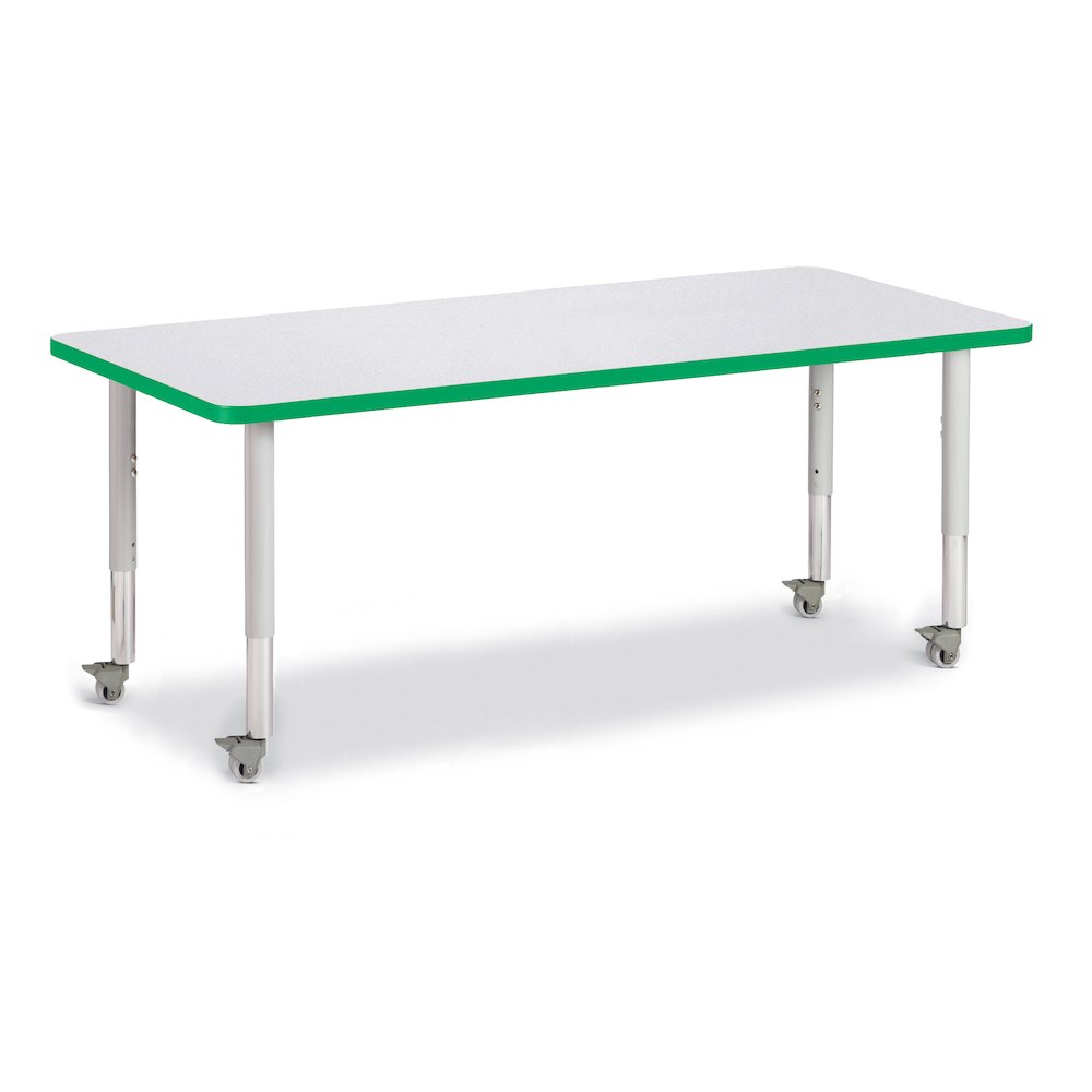 Berries Rectangle Activity Table - 30" X 72", Mobile - Freckled Gray/Green/Gray