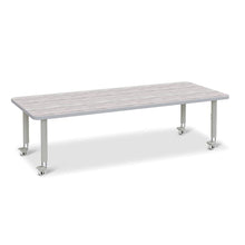 Berries® Rectangle Activity Table - 30" X 72", Mobile - Driftwood Gray/Gray/Gray