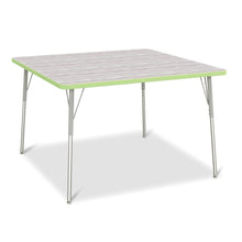 Berries® Square Activity Table - 48" X 48", A-height - Driftwood Gray/Key Lime/Gray