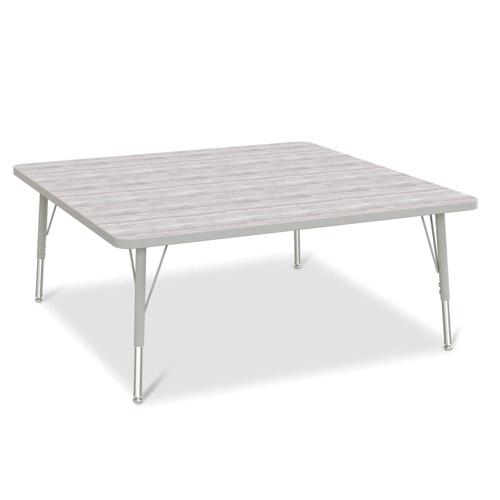 Berries® Square Activity Table - 48" X 48", E-height - Driftwood Gray/Gray/Gray