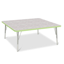 Berries® Square Activity Table - 48" X 48", E-height - Driftwood Gray/Key Lime/Gray