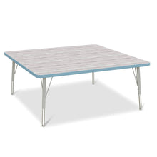 Berries® Square Activity Table - 48" X 48", E-height - Driftwood Gray/Coastal Blue/Gray
