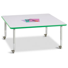 Berries Square Activity Table - 48" X 48", Mobile - Freckled Gray/Green/Gray