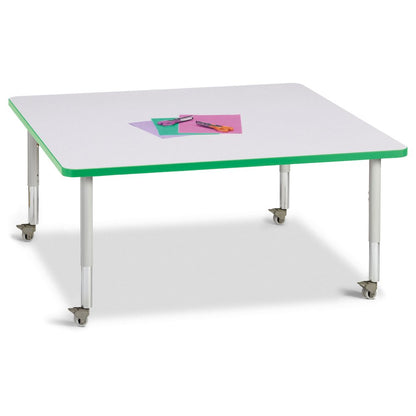 Berries Square Activity Table - 48" X 48", Mobile - Freckled Gray/Green/Gray