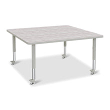 Berries® Square Activity Table - 48" X 48", Mobile - Driftwood Gray/Gray/Gray