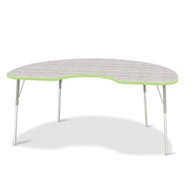 Berries® Kidney Activity Table - 48" X 72", A-height - Driftwood Gray/Key Lime/Gray