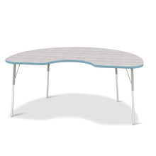 Berries® Kidney Activity Table - 48" X 72", A-height - Driftwood Gray/Coastal Blue/Gray