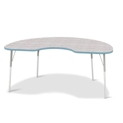 Berries® Kidney Activity Table - 48" X 72", A-height - Driftwood Gray/Coastal Blue/Gray