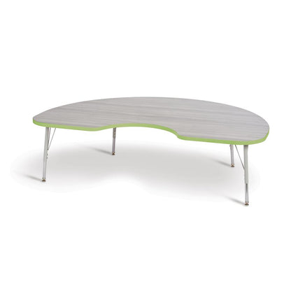 Berries® Kidney Activity Table - 48" X 72", E-height - Driftwood Gray/Key Lime/Gray