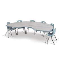 Berries® Kidney Activity Table - 48" X 72", A-height - Driftwood Gray/Coastal Blue/Gray