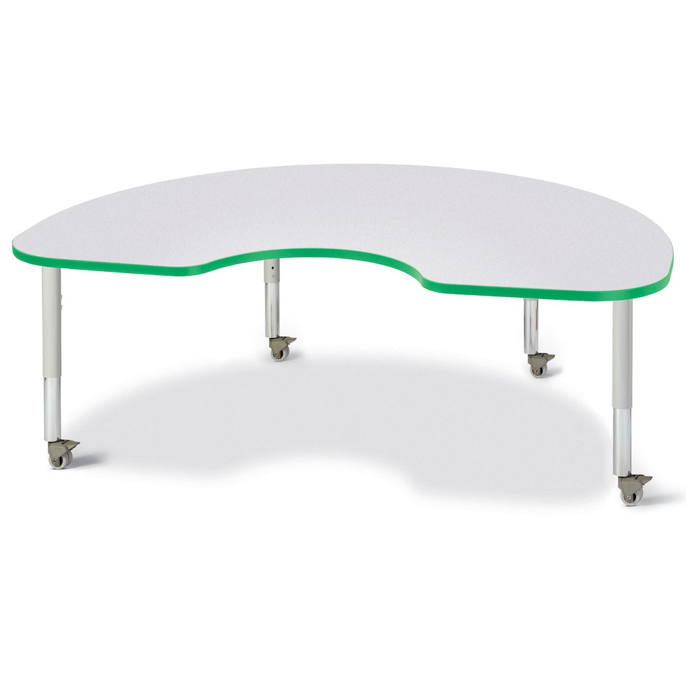 Berries Kidney Activity Table - 48" X 72", Mobile - Freckled Gray/Green/Gray