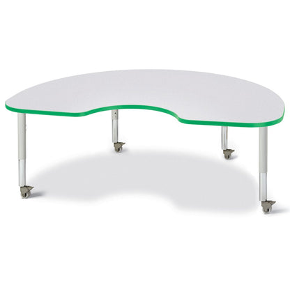 Berries Kidney Activity Table - 48" X 72", Mobile - Freckled Gray/Green/Gray
