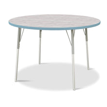 Berries® Round Activity Table - 48" Diameter, A-height - Driftwood Gray/Coastal Blue/Gray