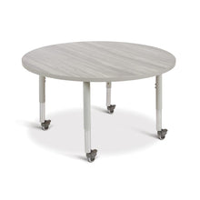 Berries® Round Activity Table - 48" Diameter, Mobile - Driftwood Gray/Gray/Gray