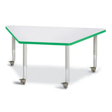 Trapezoid Activity Tables - 30" X 60", Mobile - Freckled Gray/Green/Gray