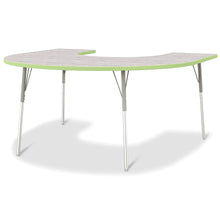 Berries® Horseshoe Activity Table - 60" X 66", A-height - Driftwood Gray/Key Lime/Gray