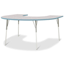 Berries® Horseshoe Activity Table - 60" X 66", A-height - Driftwood Gray/Coastal Blue/Gray