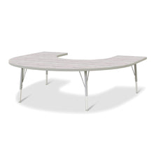 Berries® Horseshoe Activity Table - 60" X 66", E-height - Driftwood Gray/Gray/Gray