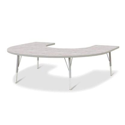 Berries® Horseshoe Activity Table - 60" X 66", E-height - Driftwood Gray/Gray/Gray