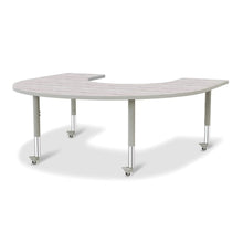 Berries® Horseshoe Activity Table - 60" X 66", Mobile - Driftwood Gray/Gray/Gray