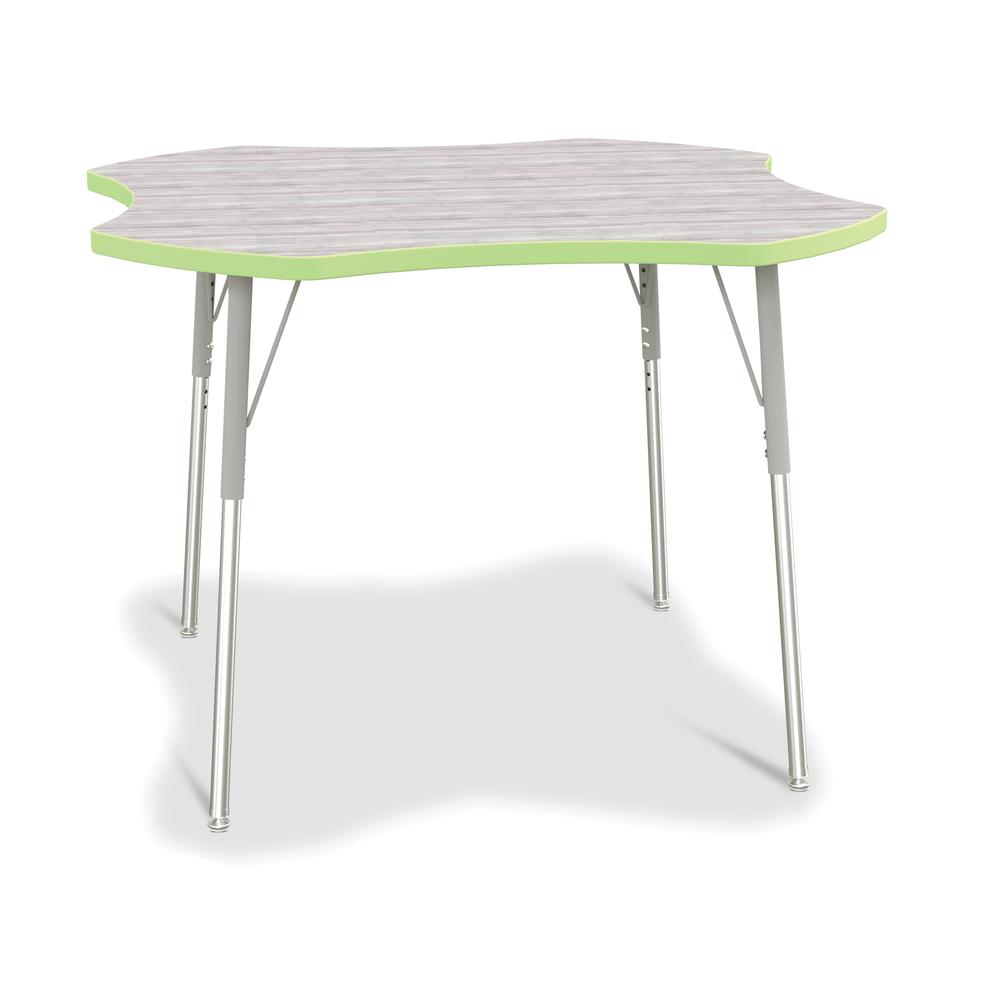 Berries® 4-Leaf Activity Table - A-height - Driftwood Gray/Key Lime/Gray
