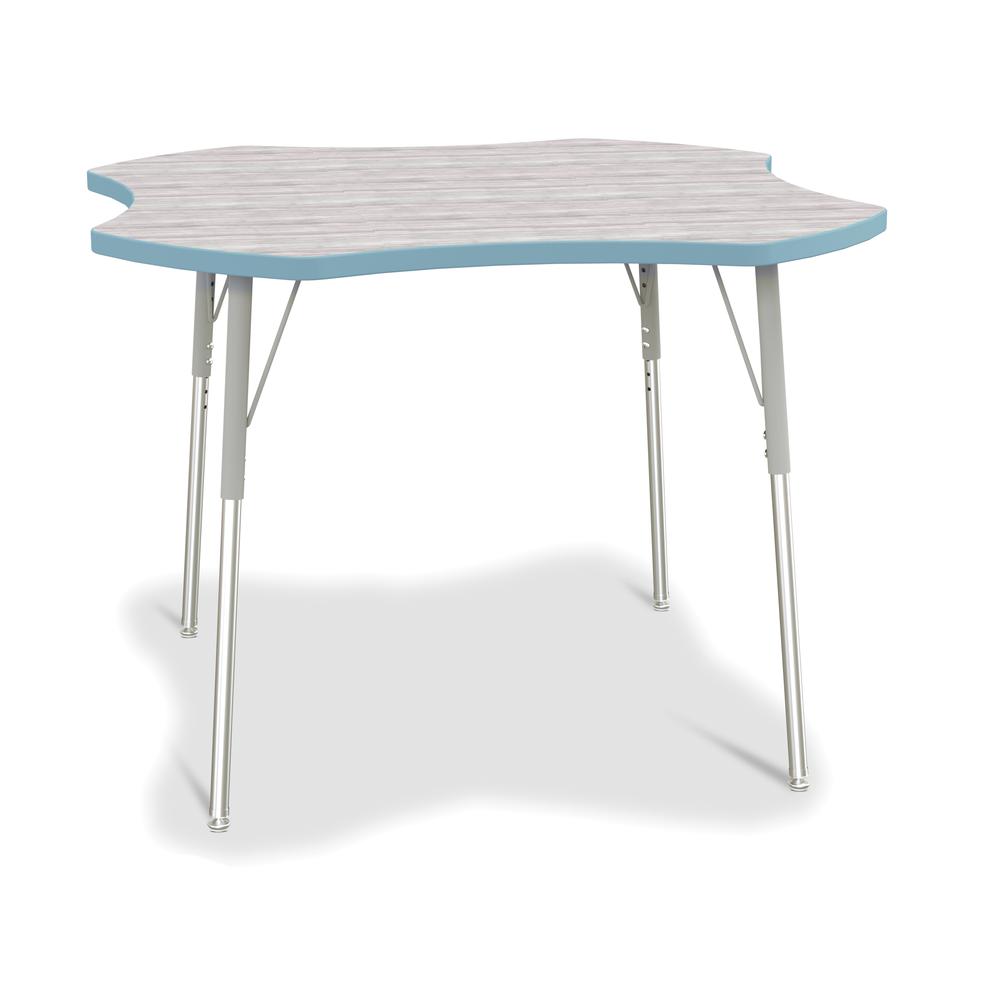 Berries® 4-Leaf Activity Table - A-height - Driftwood Gray/Coastal Blue/Gray