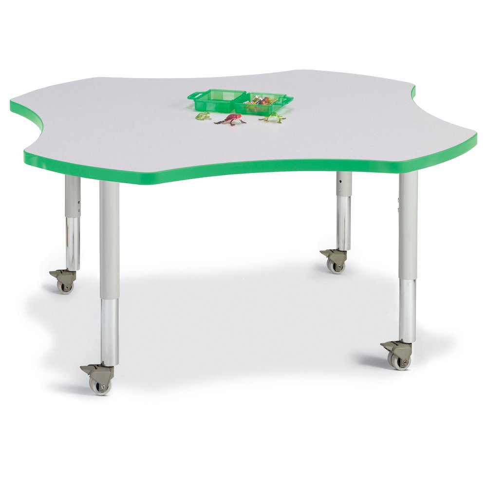 Berries Four Leaf Activity Table, Mobile - Freckled Gray/Green/Gray