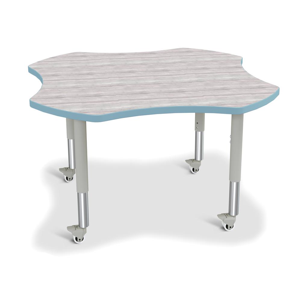 Berries® 4-Leaf Activity Table - Mobile - Driftwood Gray/Coastal Blue/Gray