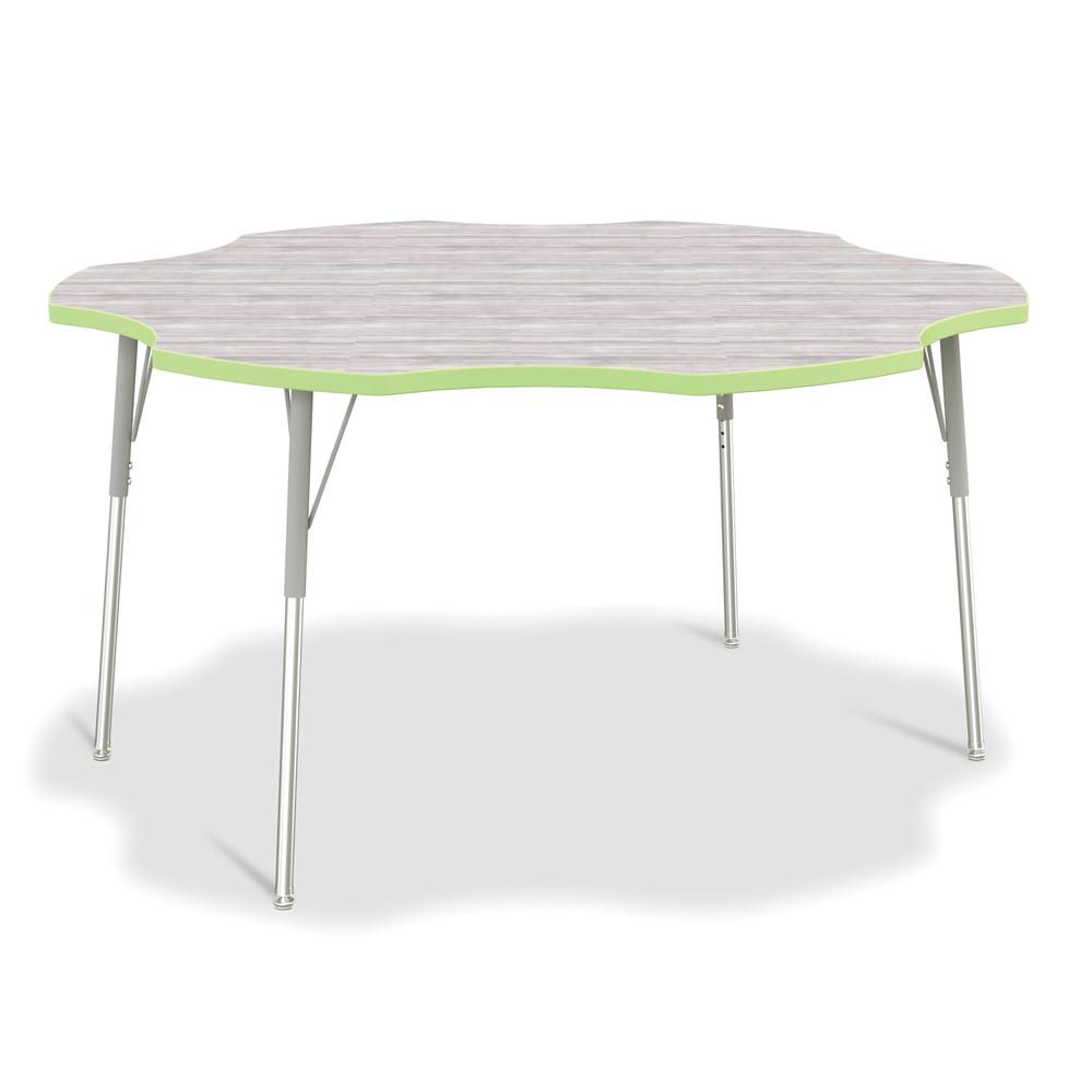 Berries® 6-Leaf Activity Table - A-height - Driftwood Gray/Key Lime/Gray