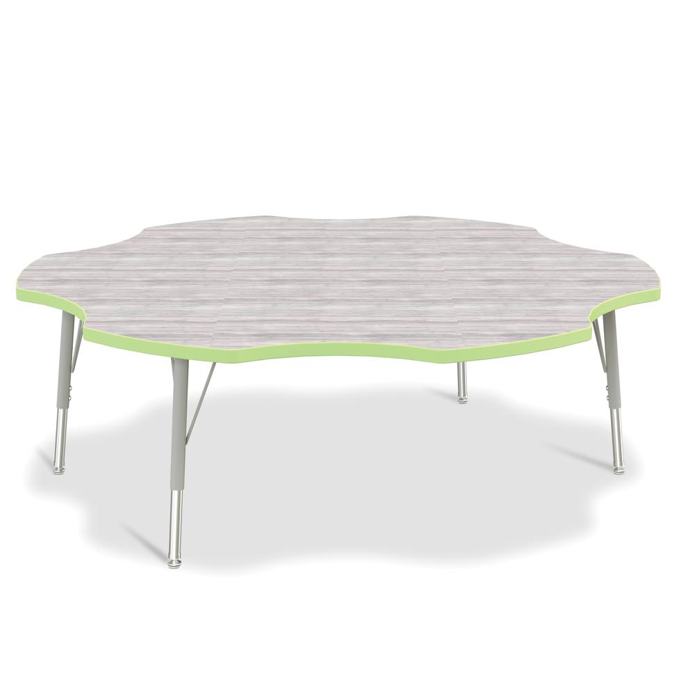 Berries® 6-Leaf Activity Table - E-height - Driftwood Gray/Key Lime/Gray