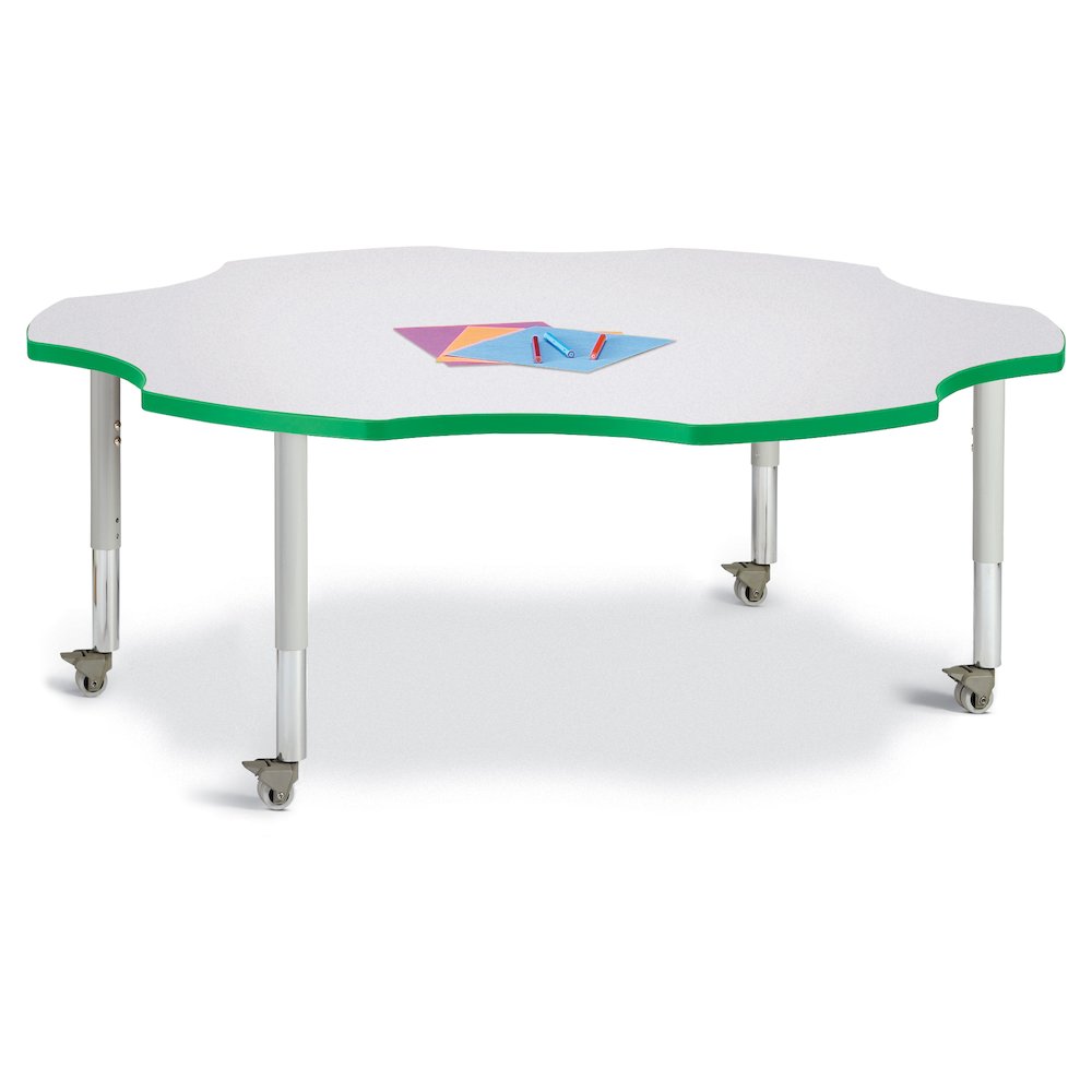 Berries Six Leaf Activity Table - 60", Mobile - Freckled Gray/Green/Gray