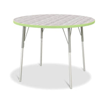 Berries® Round Activity Table - 42" Diameter, A-height - Driftwood Gray/Key Lime/Gray