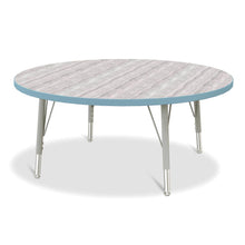 Berries® Round Activity Table - 42" Diameter, E-height - Driftwood Gray/Coastal Blue/Gray