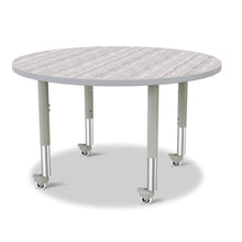 Berries® Round Activity Table - 42" Diameter, Mobile - Driftwood Gray/Gray/Gray