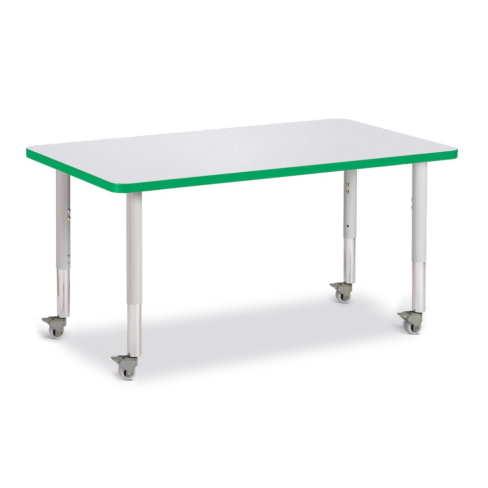 Berries Rectangle Activity Table - 30" X 48", Mobile - Freckled Gray/Green/Gray