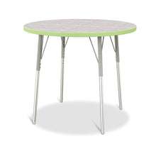 Berries® Round Activity Table - 36" Diameter, A-height - Driftwood Gray/Key Lime/Gray