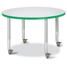 Berries Round Activity Table - 36" Diameter, Mobile - Freckled Gray/Green/Gray