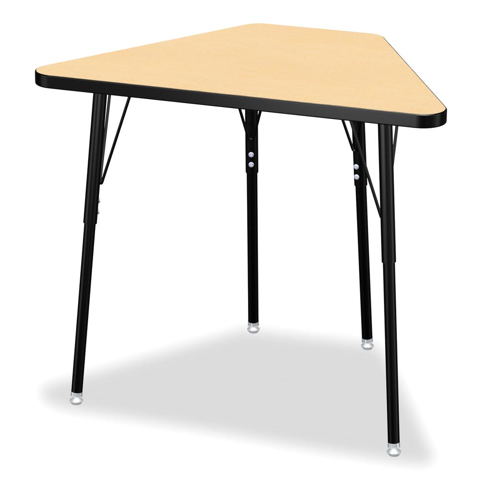Tall Trapezoid Desk - Maple/Black/All Black