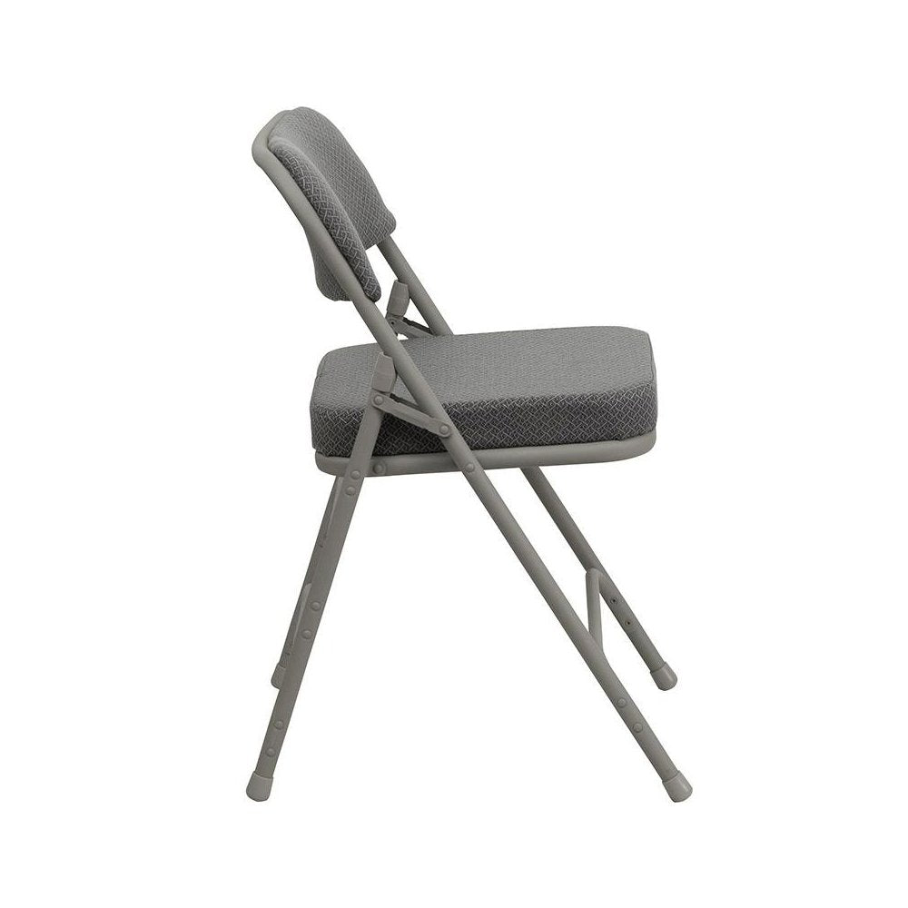 Metal Folding Chairs with Padded Seats | Set of 4 Gray Metal Folding Chairs