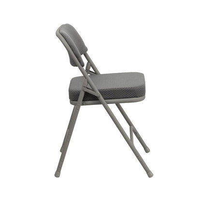 Metal Folding Chairs with Padded Seats | Set of 4 Gray Metal Folding Chairs