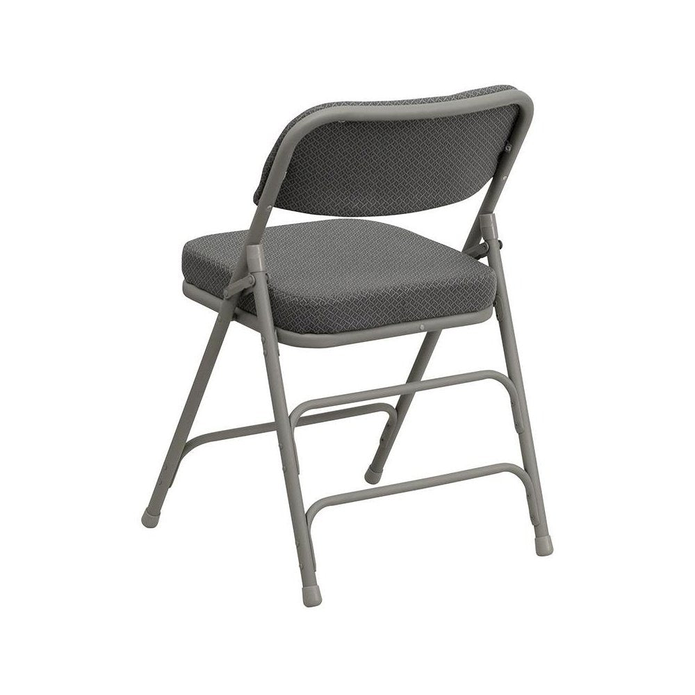 Metal Folding Chairs with Padded Seats | Set of 4 Gray Metal Folding Chairs