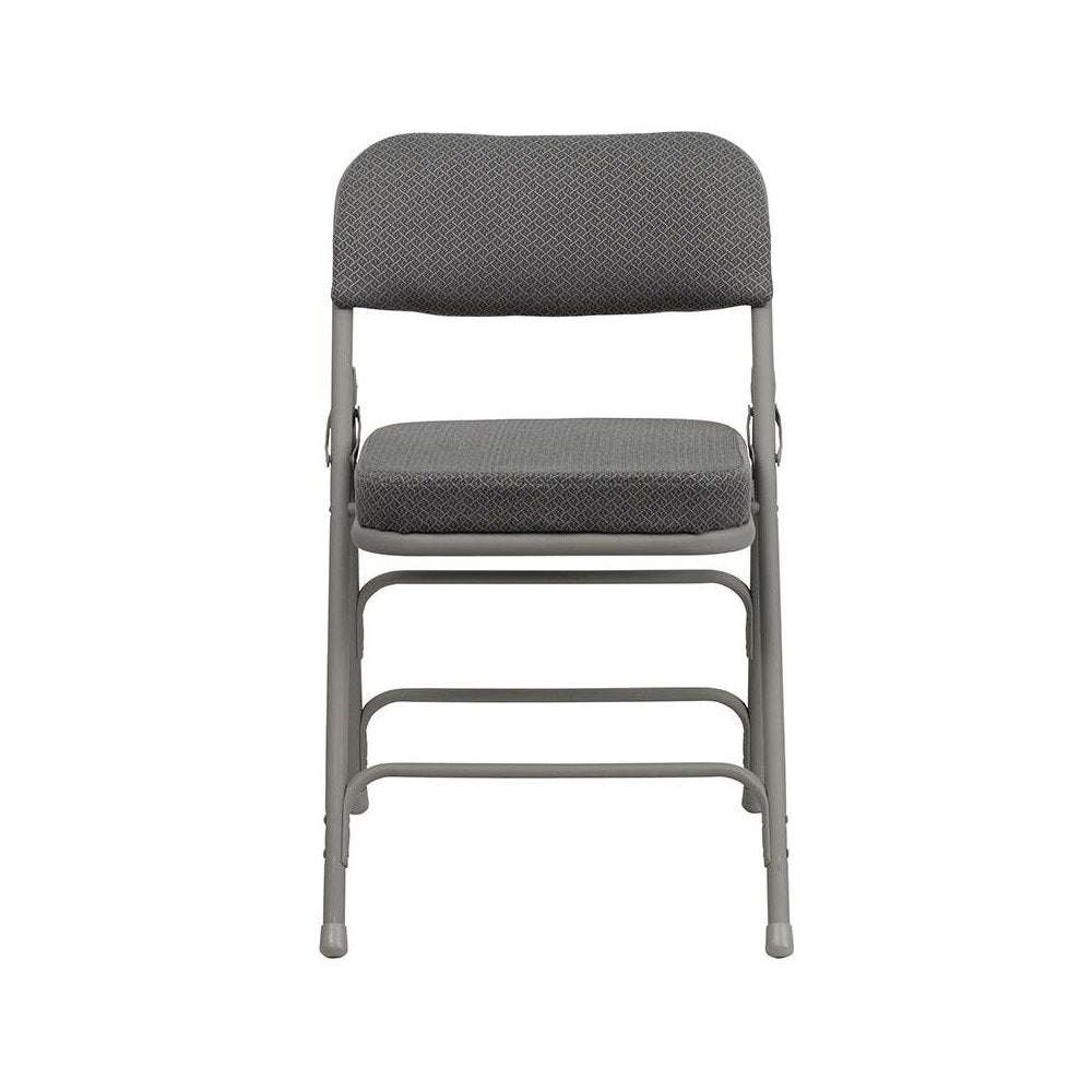 Metal Folding Chairs with Padded Seats | Set of 4 Gray Metal Folding Chairs
