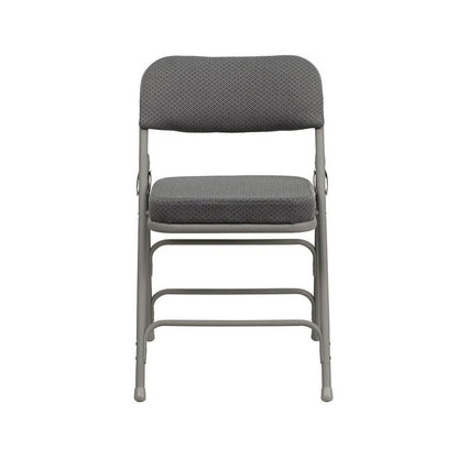 Metal Folding Chairs with Padded Seats | Set of 4 Gray Metal Folding Chairs