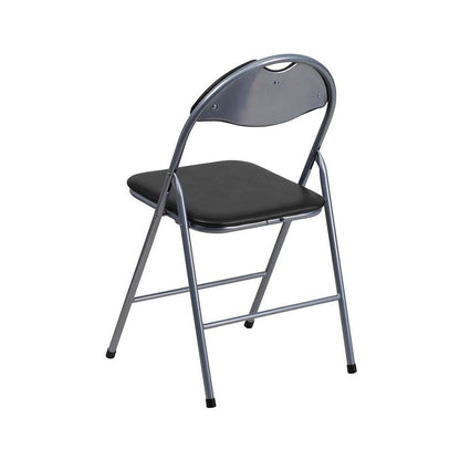 4 Pk. HERCULES Series Black Vinyl Metal Folding Chair with Carrying Handle