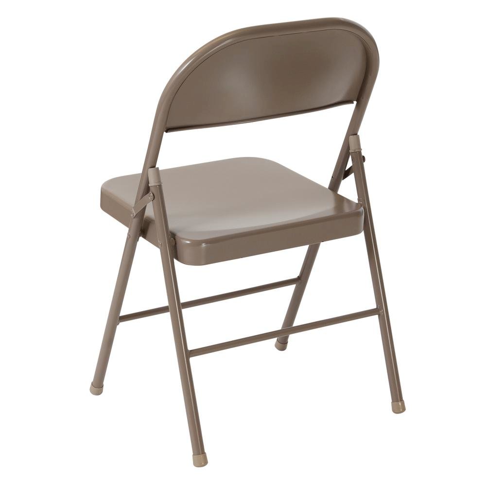 HERCULES Series Double Braced Beige Metal Folding Chair